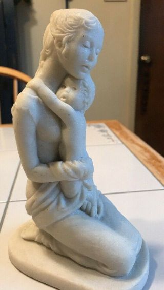 Marble Statue Mother And Child 1977 Mystery Marked