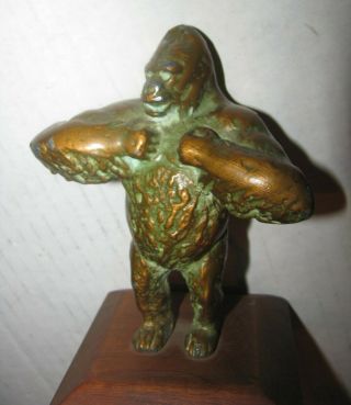 Bronze Like Lead King Kong Gorilla Ape Paperweight Statue 5 