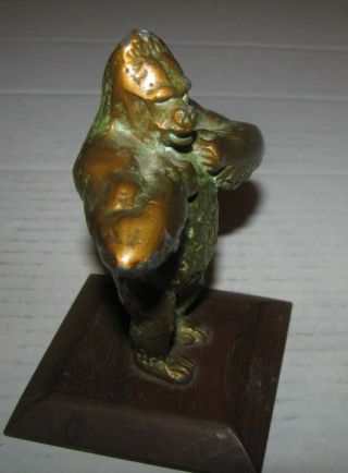 Bronze Like Lead King Kong Gorilla Ape Paperweight Statue 5 