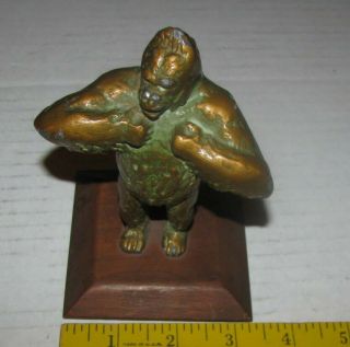 Bronze Like Lead King Kong Gorilla Ape Paperweight Statue 5 