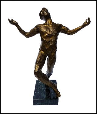 Anthony Quinn Bronze Sculpture Gold Song Of Zorba The Greek Signed Actor Artwork