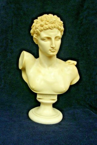 Greek God Hermes Bust G Ruggeri Italy Childcare Alabaster/resin Sgnd Vtg 1970 